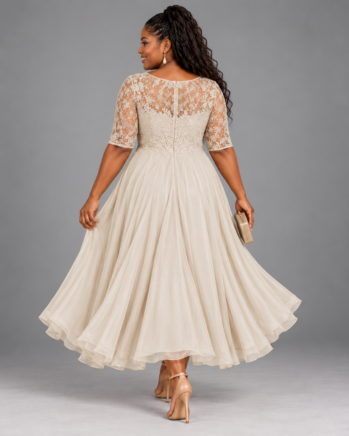 Rose | Lace Midi Dress