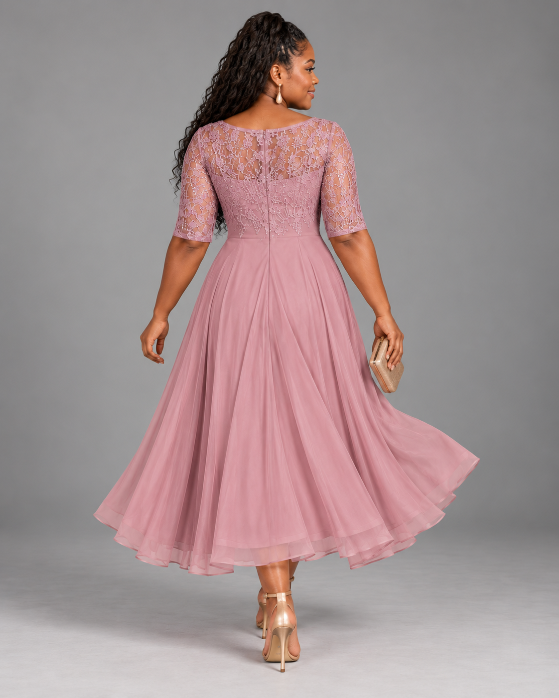 Rose | Lace Midi Dress