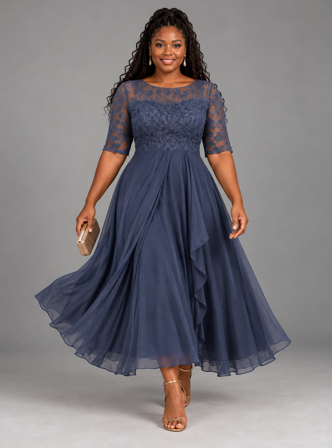 Rose | Lace Midi Dress