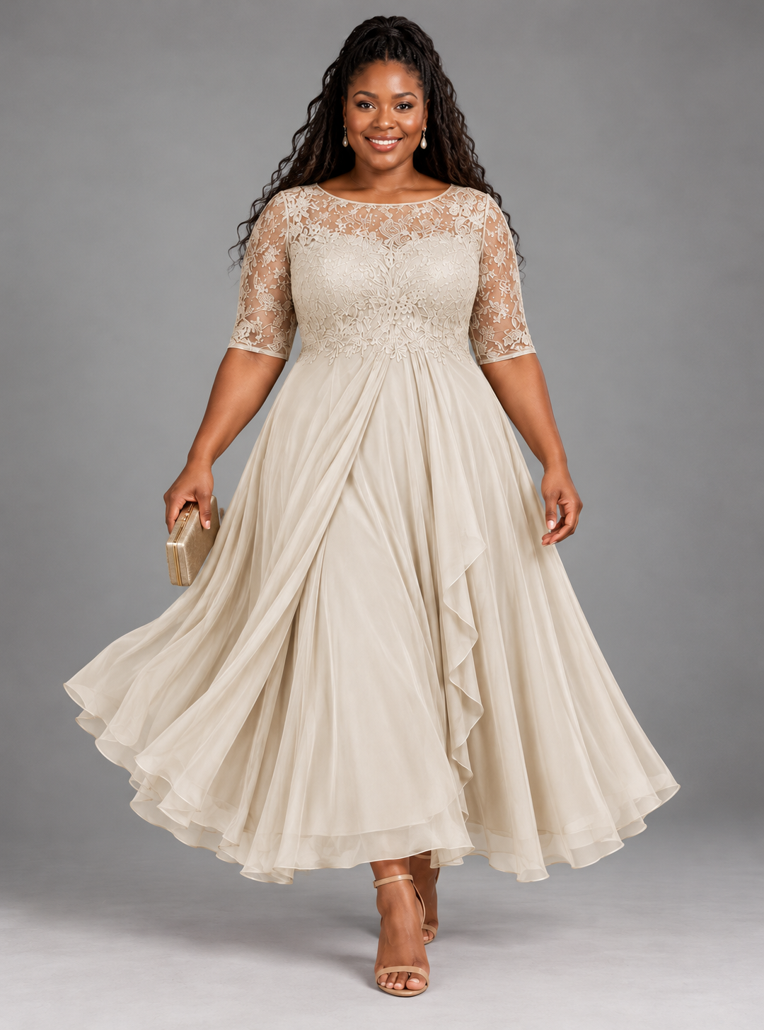 Rose | Lace Midi Dress