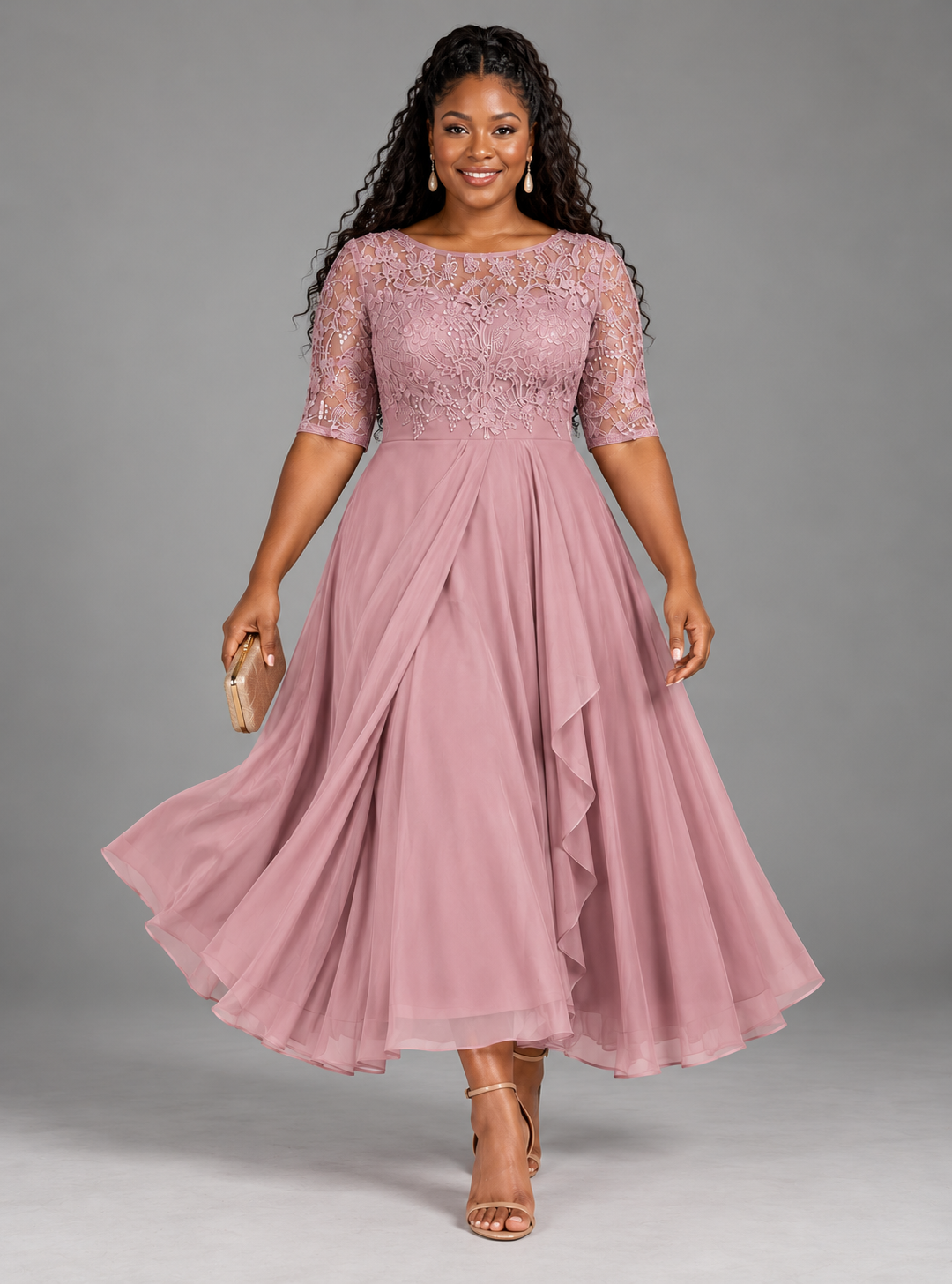 Rose | Lace Midi Dress