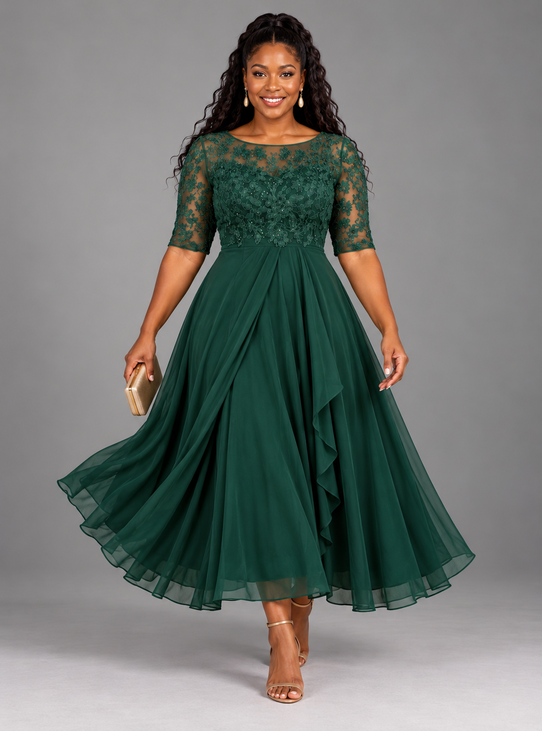 Rose | Lace Midi Dress