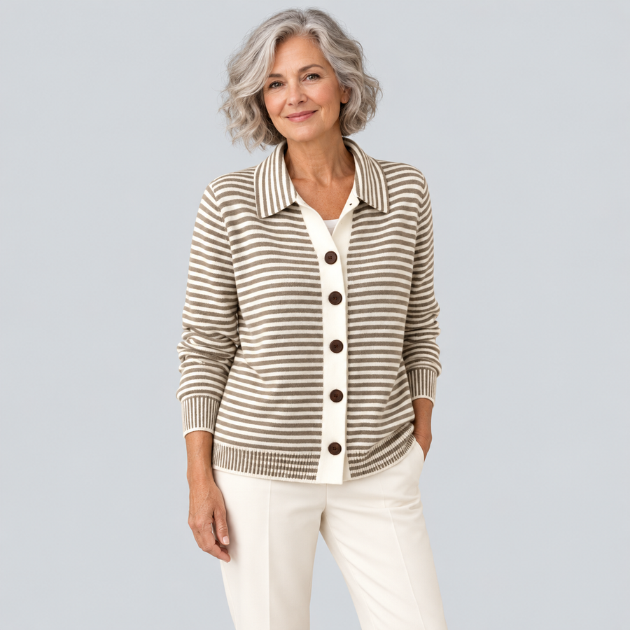 Nola™ Striped Button Cardigan