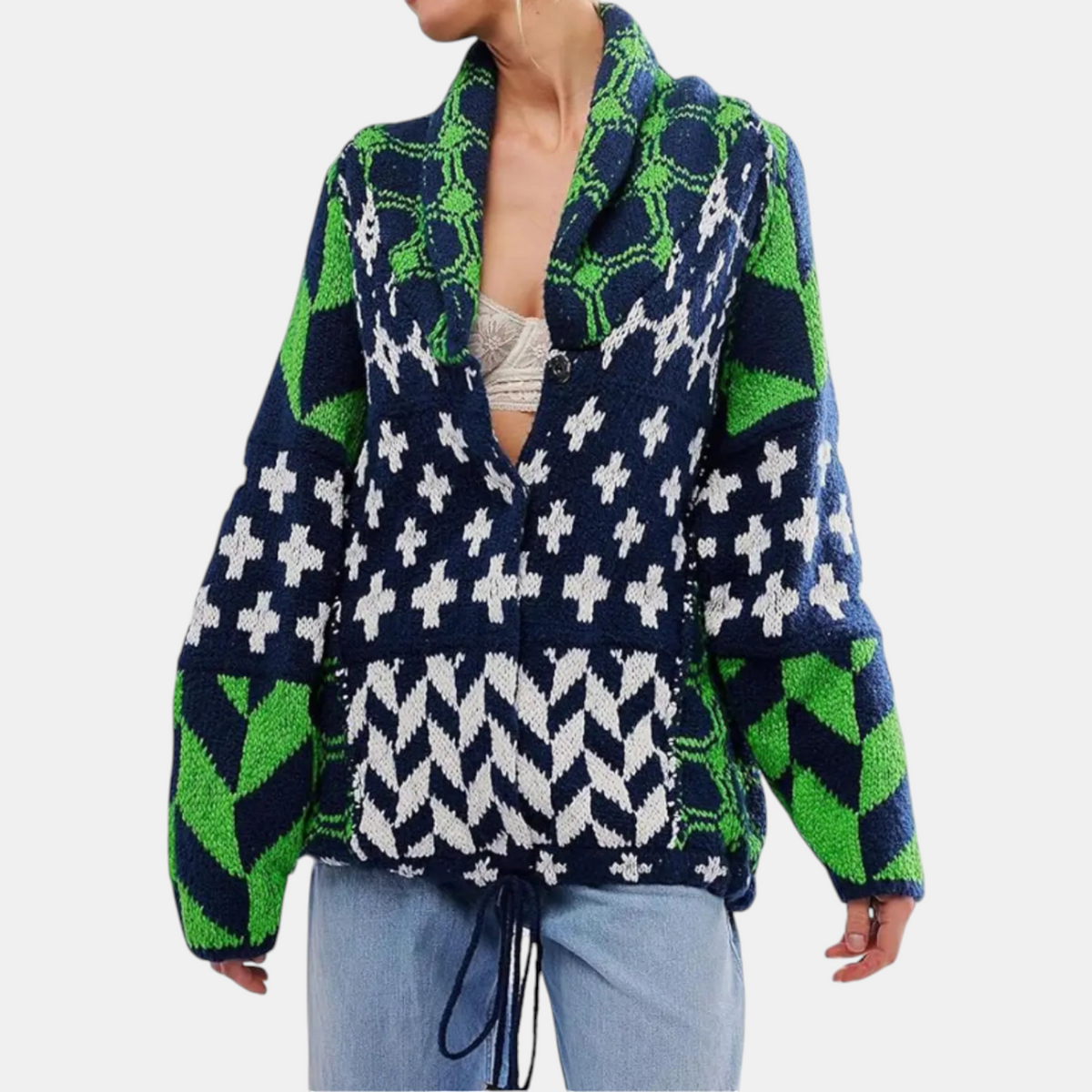Women's Oversized Button Front Knit Cardigan Sweater