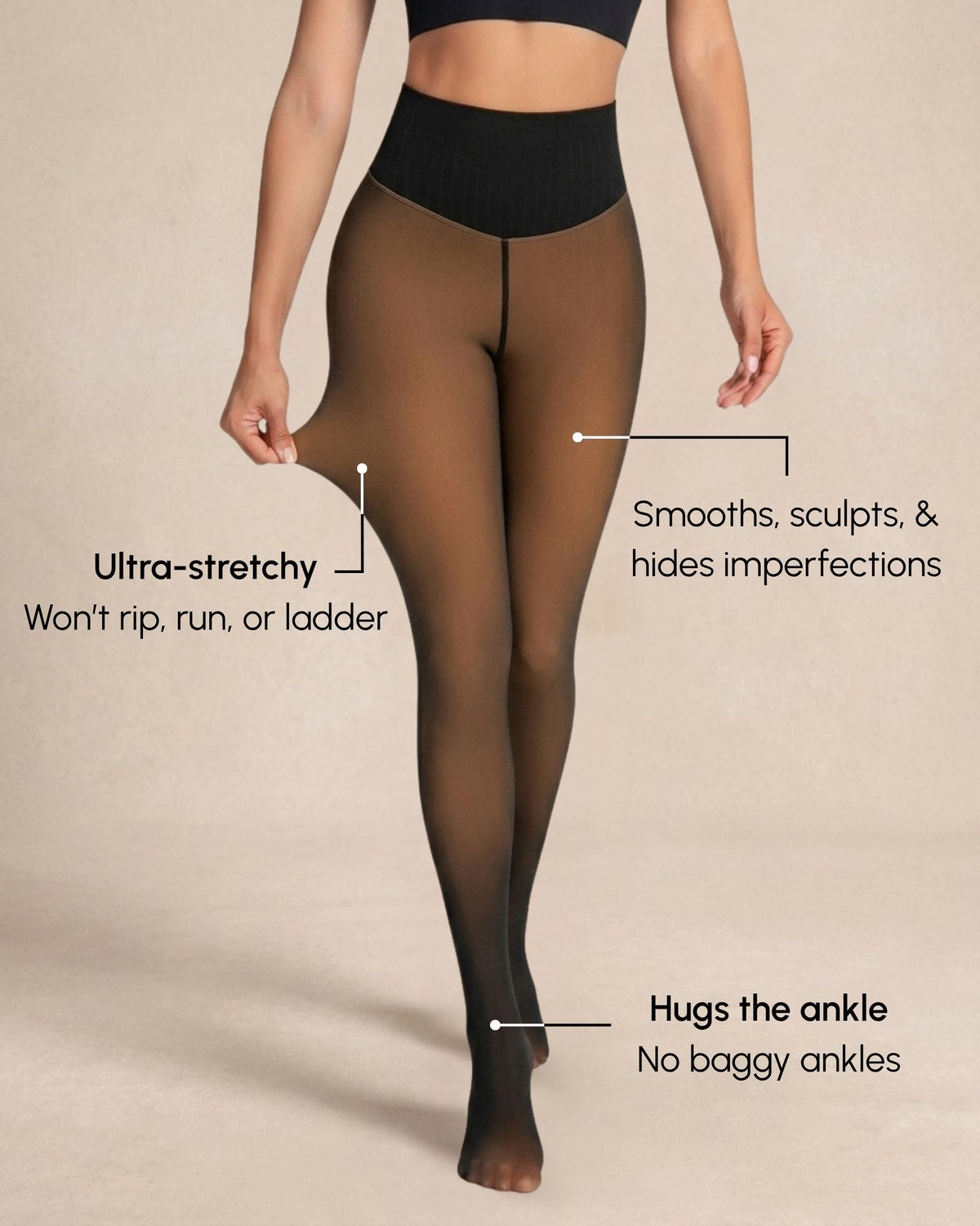 Clara | Sheer Fleece Tights
