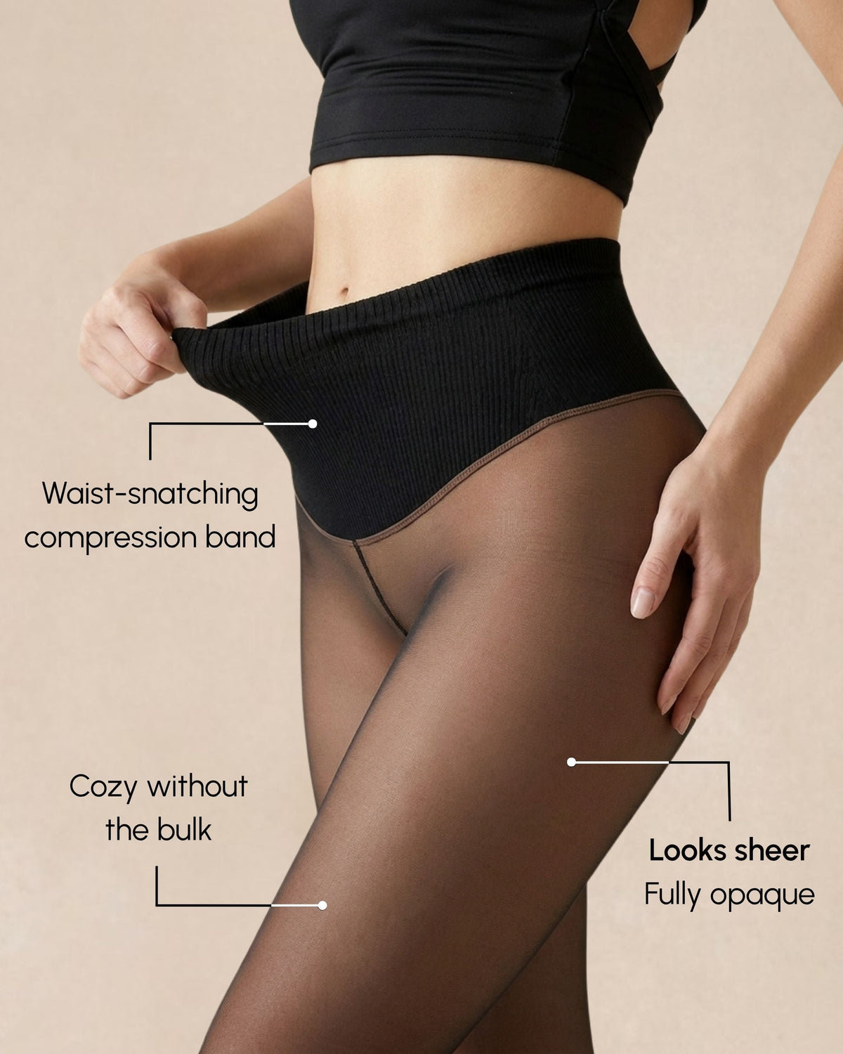 Clara | Sheer Fleece Tights