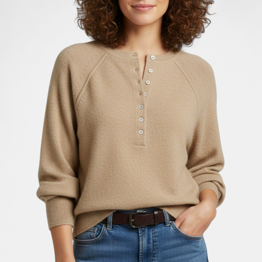 HENLEY™ – Cozy Button-Neck Knit Sweater