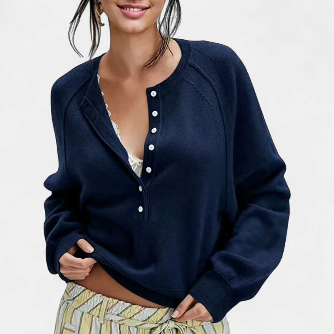 HENLEY™ – Cozy Button-Neck Knit Sweater