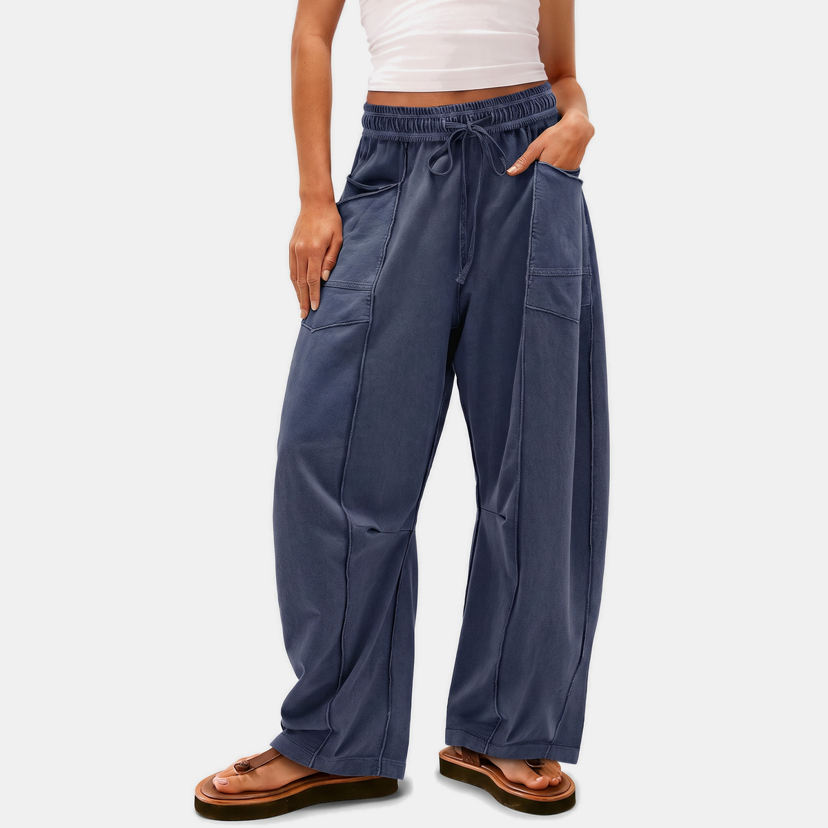 Women's Wide Leg Drawstring Sweatpants with Pockets