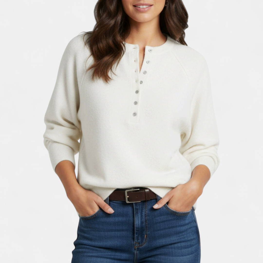 HENLEY™ – Cozy Button-Neck Knit Sweater
