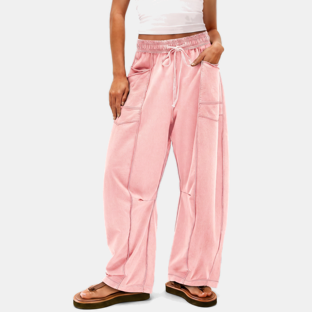 Women's Wide Leg Drawstring Sweatpants with Pockets