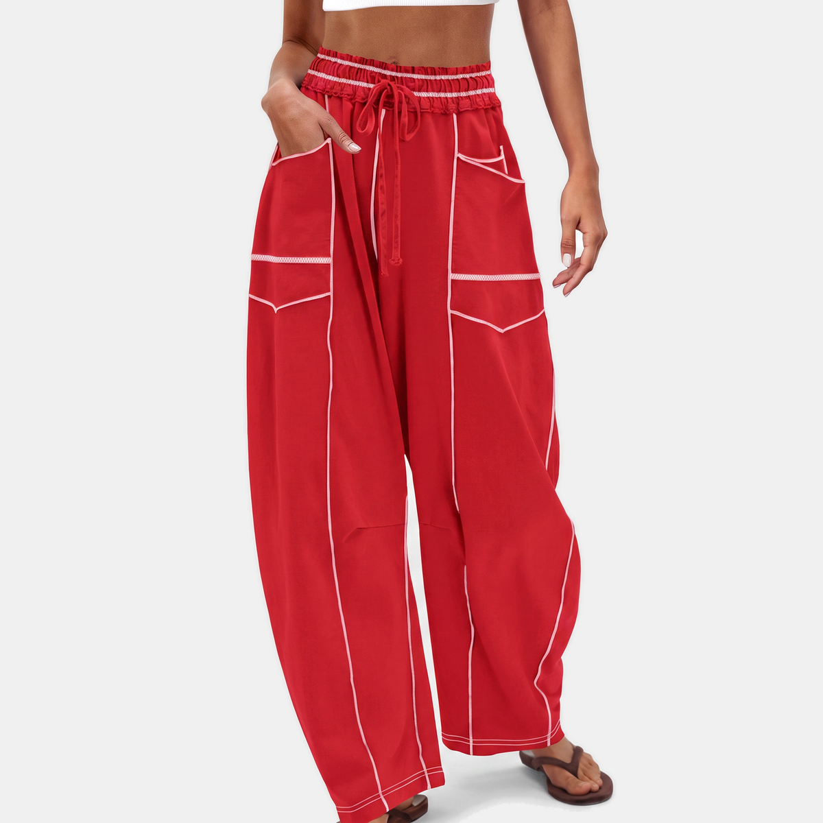 Women's Wide Leg Drawstring Sweatpants with Pockets