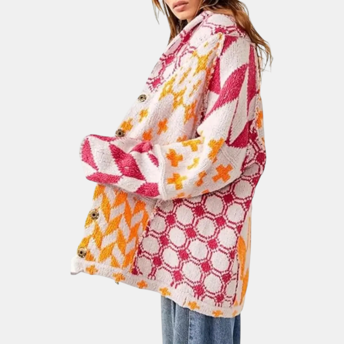 Women's Oversized Button Front Knit Cardigan Sweater
