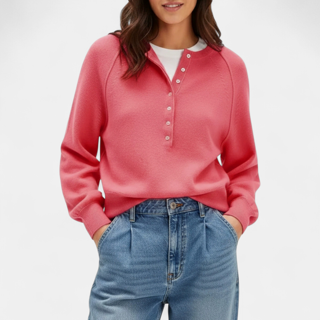 HENLEY™ – Cozy Button-Neck Knit Sweater