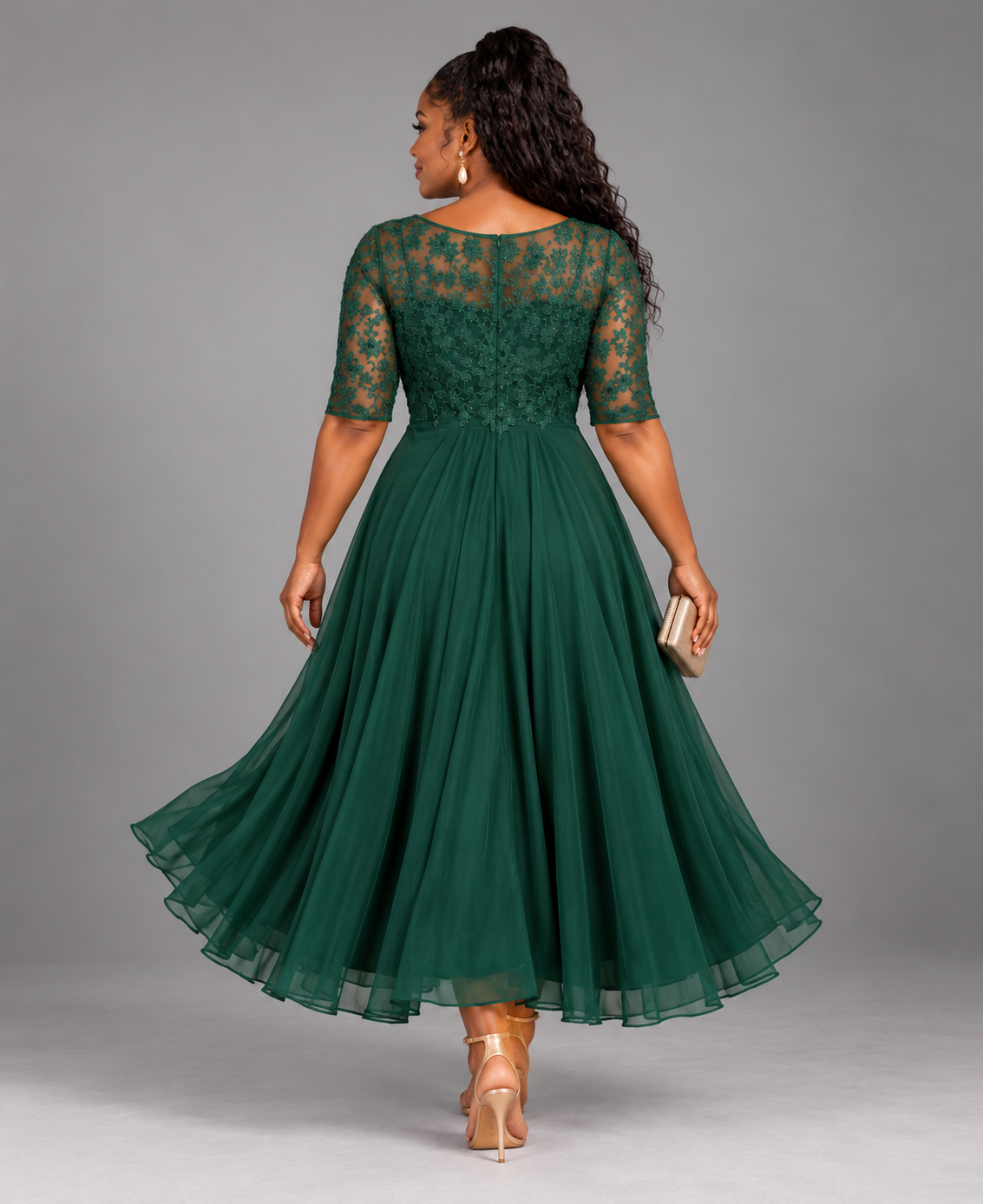 Rose | Lace Midi Dress