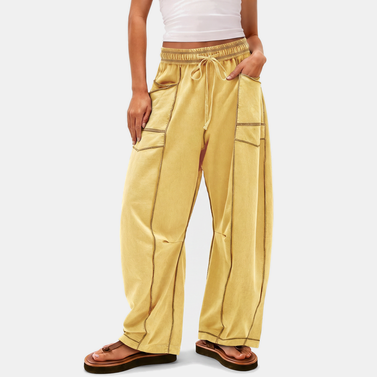 Women's Wide Leg Drawstring Sweatpants with Pockets