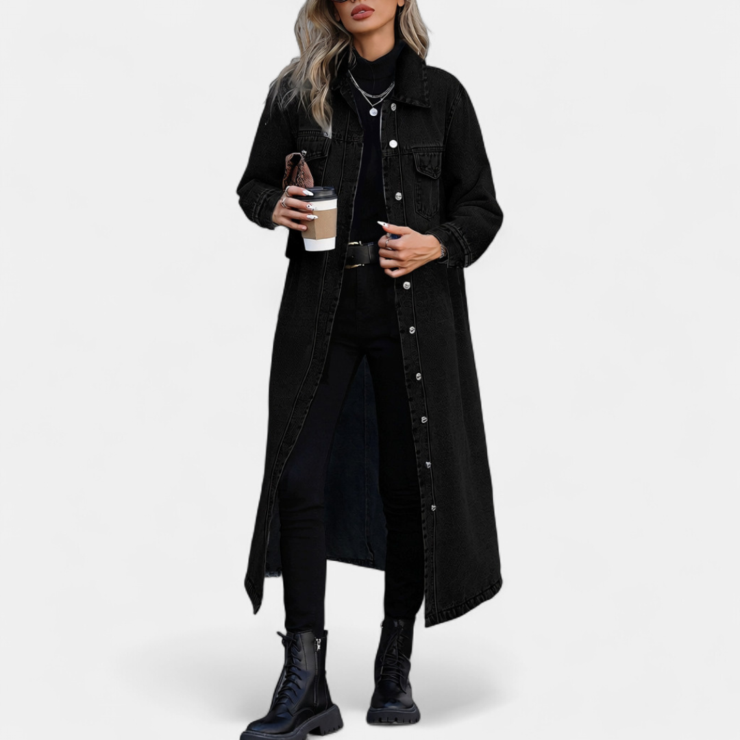 BRISEIS™ – Oversized Long Denim Coat