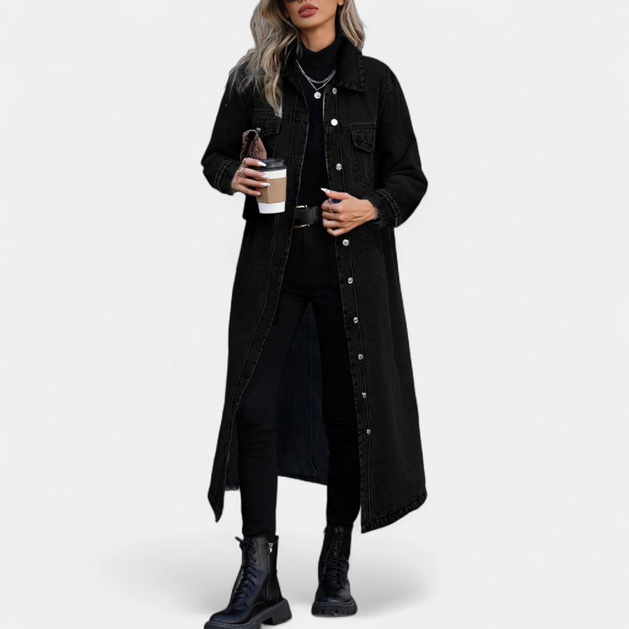 BRISEIS™ – Oversized Long Denim Coat