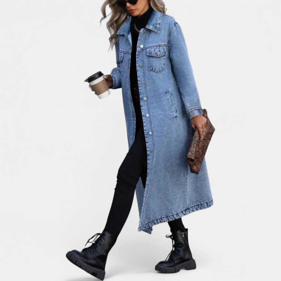 BRISEIS™ – Oversized Long Denim Coat