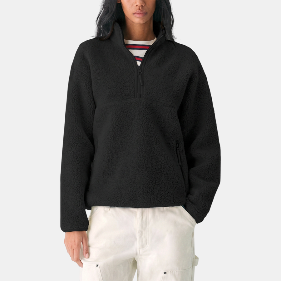 Women's Half Zip Fleece Hoodie Oversized Boucle Pullover