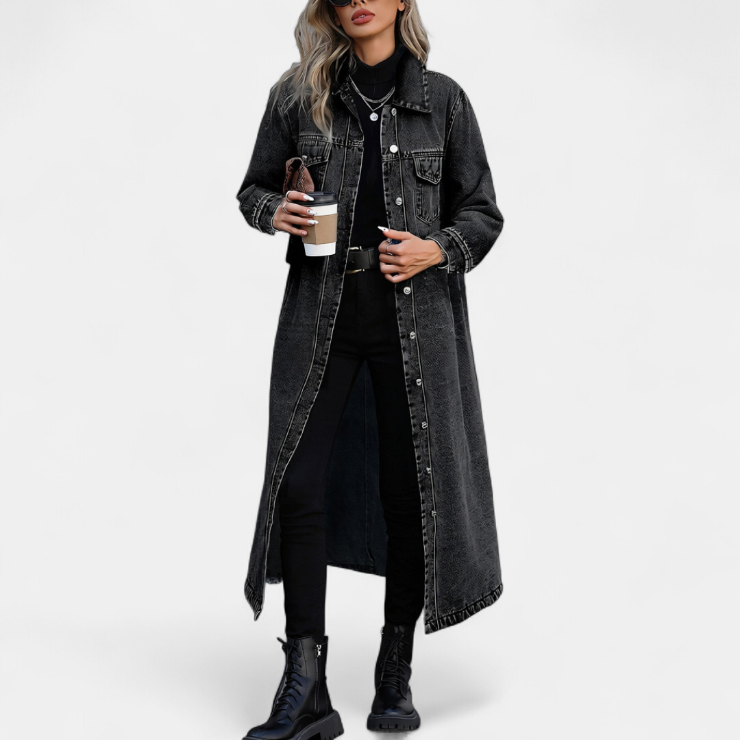 BRISEIS™ – Oversized Long Denim Coat