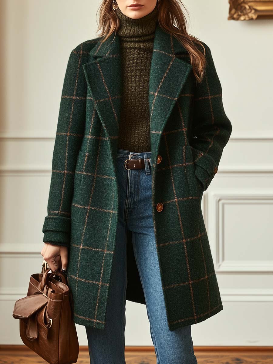 Elowen | Timeless Plaid Long Coat