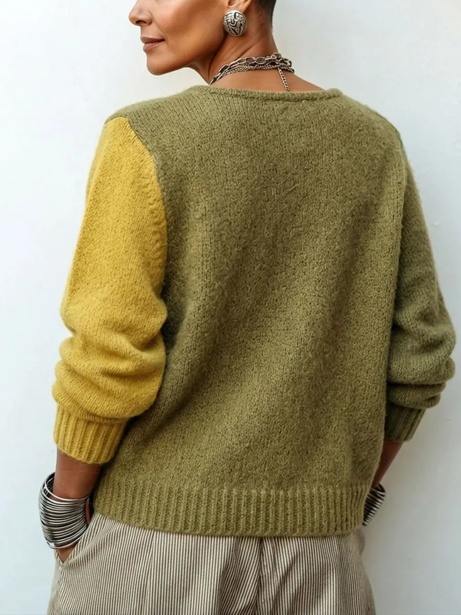 Elodie | Cozy Asymmetric Color-block Knit Sweater