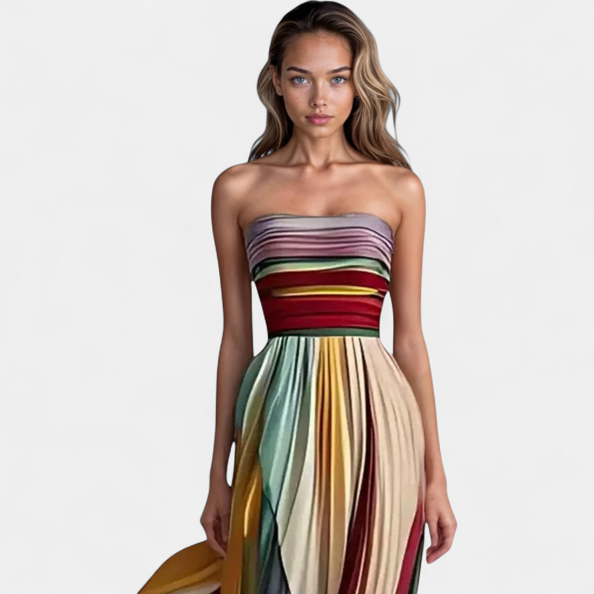 MARIGOLD | Bold & Flowing Strapless Dress